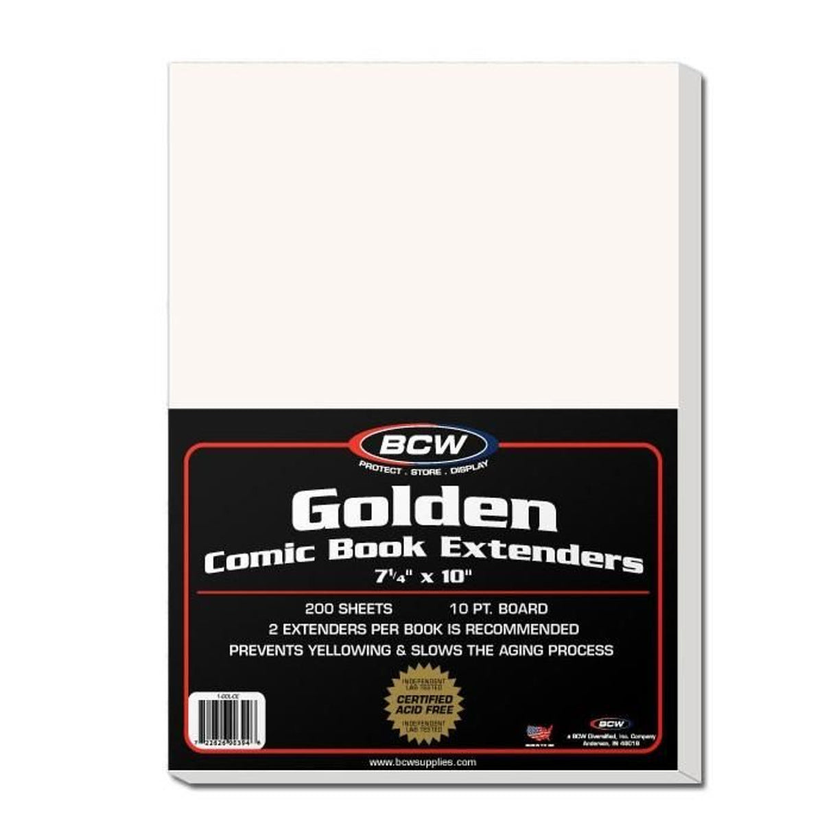 BCW Golden Comic Extender 200ct Pack