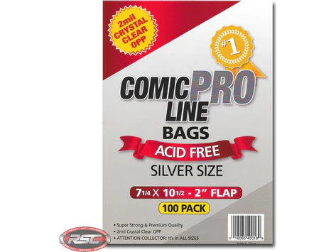 Silver Comic Bags - Package of 100