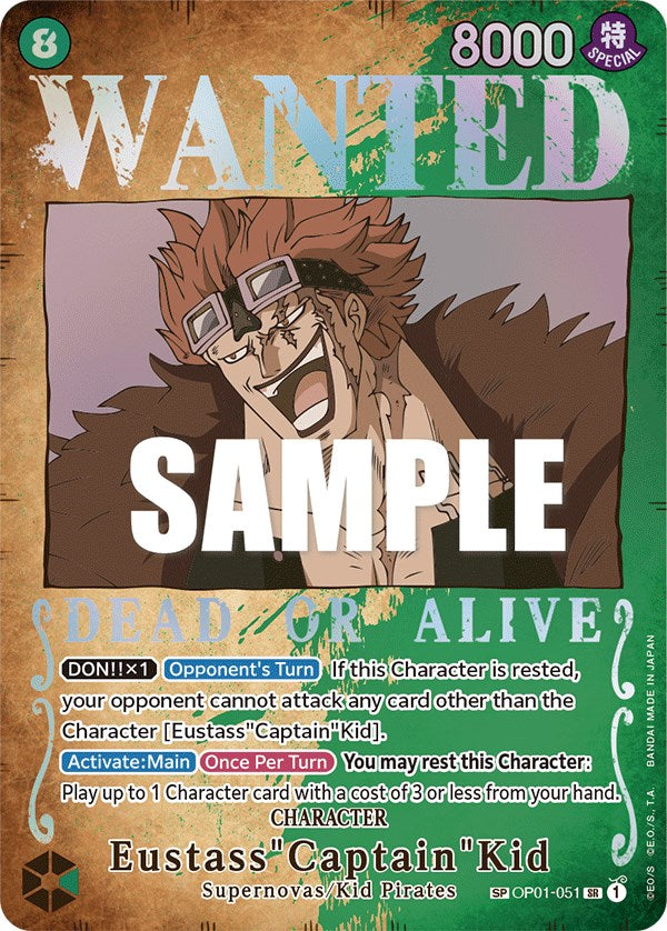 Eustass"Captain"Kid (Wanted Poster) [Pillars of Strength] op01-051