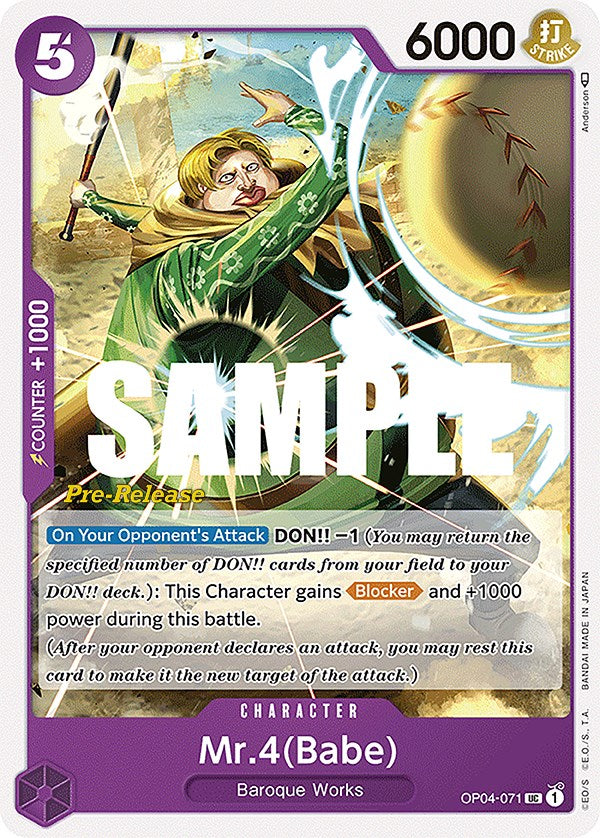 Mr.4(Babe) [Kingdoms of Intrigue Pre-Release Cards] op04-071