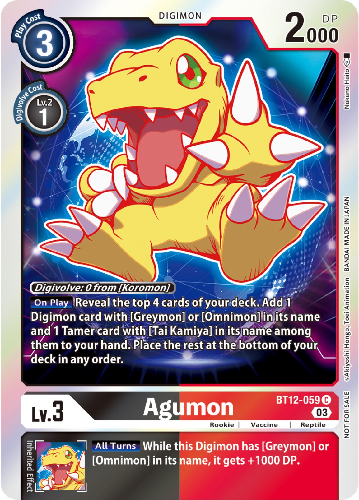 digimon agumon card Agumon [BT12-059] (Official Tournament Pack Vol.11) [Across Time] – Dungeon  Comics & Cards