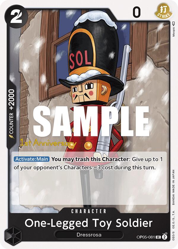 One-Legged Toy Soldier [Awakening of the New Era: 1st Anniversary Tournament Cards] op05-081