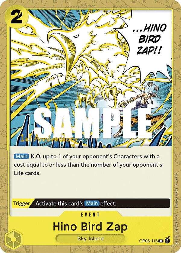 Hino Bird Zap [Awakening of the New Era: 1st Anniversary Tournament Cards] op05-116