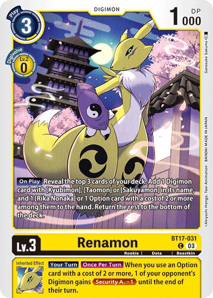 Renamon [BT17-031] [Secret Crisis] – Dungeon Comics & Cards