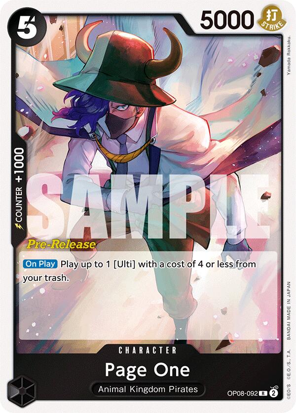 Page One [Two Legends Pre-Release Cards] op08-092
