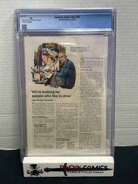 Amazing Spider-Man # 90 CGC 7.0 - Death of Captain Stacy App Marvel 1970 [EM2]