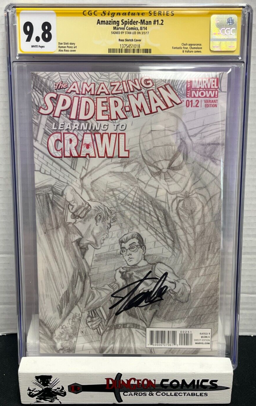 The Amazing Spider-Man # 1.2 Ross 1:200 CGC 9.8 2014 SS Stan Lee [GC18]
