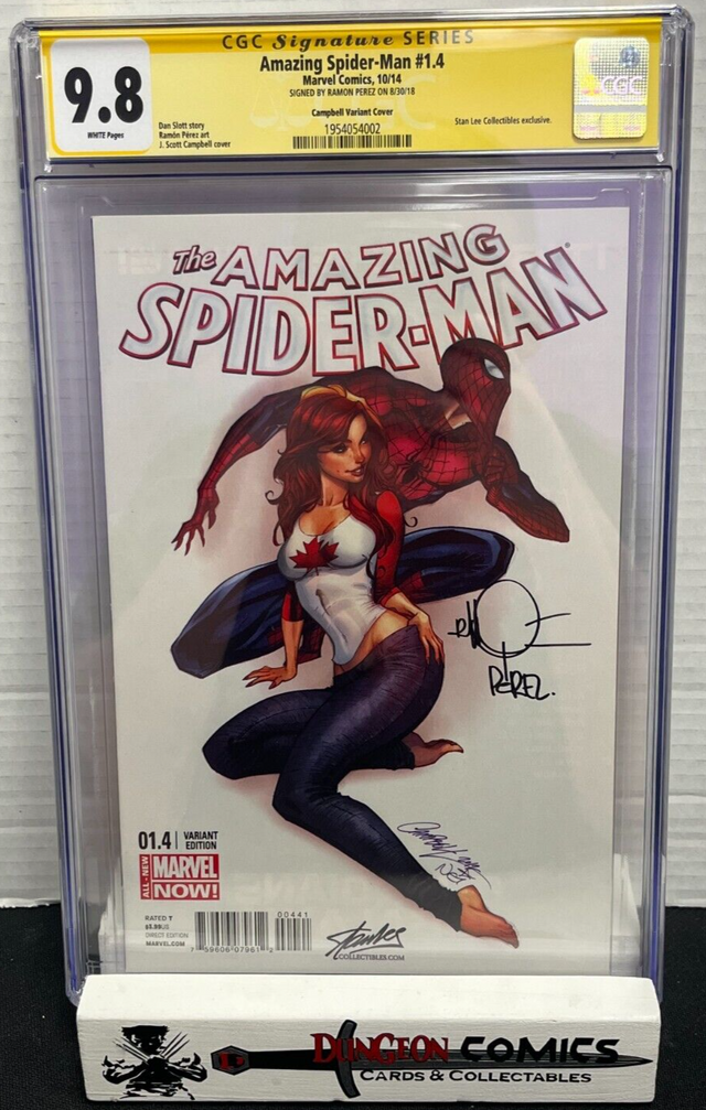 The Amazing Spider-Man # 1.4 Campbell Variant CGC 9.8 2014 SS Ramon Perez [GC18]