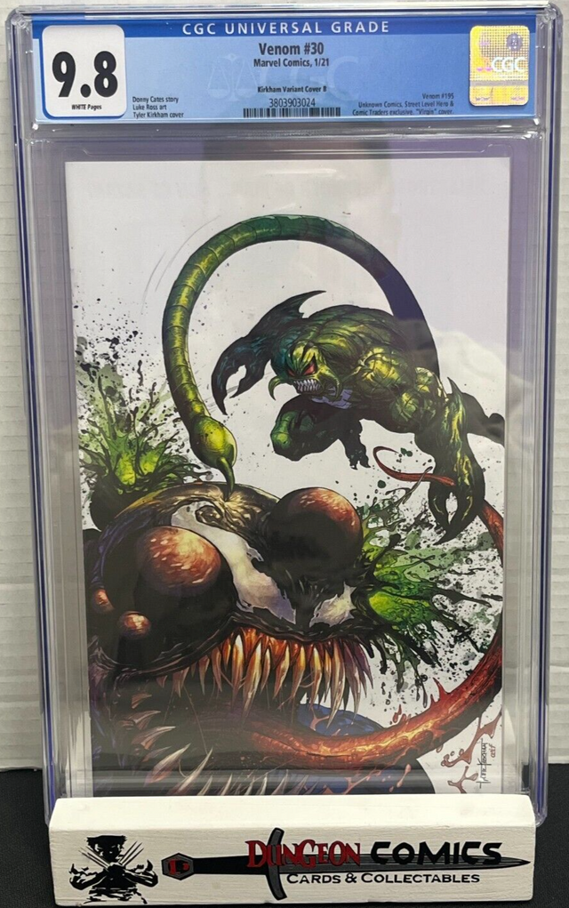 Venom # 30 Street Level Hero Kirkham Virgin Variant Cover B CGC 9.8 [GC37]