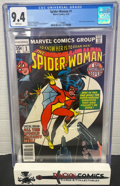 Spider-Woman # 1 CGC 9.4 Newsstand White Pages Marvel 1978 [GC??]