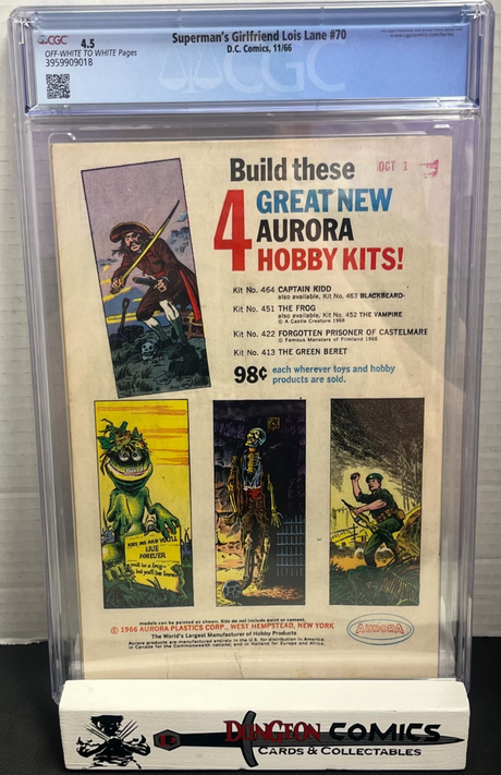 Superman's Girlfriend Lois Lane # 70 CGC 4.5 DC 1966 1st Silver Age Catwoman[CR]