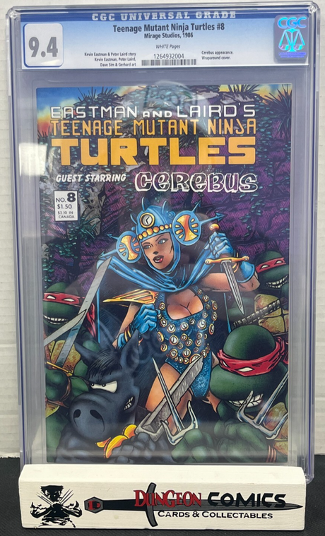 Teenage Mutant Ninja Turtles # 8 CGC 9.4 1986 Mirage Cerebus Appearance [CR]
