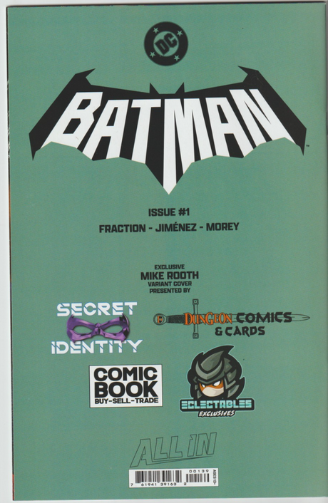 Batman # 1 Signed Mike Rooth Exclusive Variant Cover NM DC 2025 [BB8]