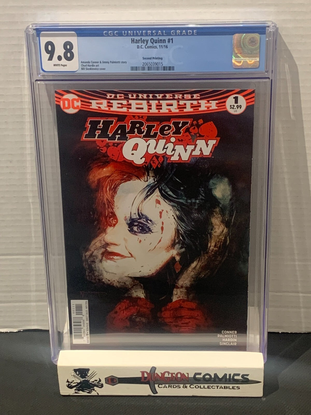 Harley Quinn # 1 CGC 9.8 Sienkiewicz Variant 2nd Printing DC 2016 [GC41]