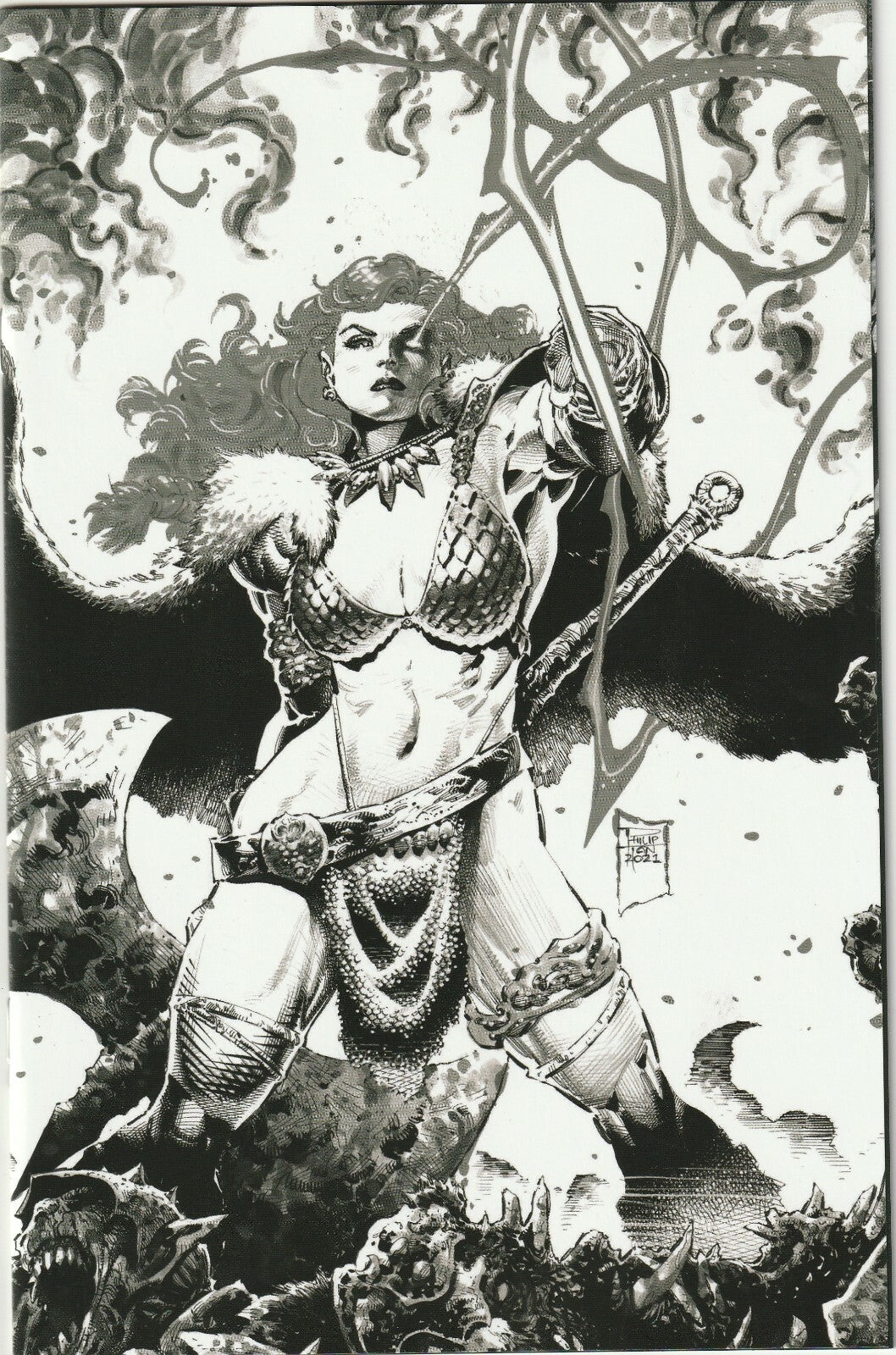 Red Sonja Black White Red # 1 Tan 1:7 Variant NM Dynamite [A2]