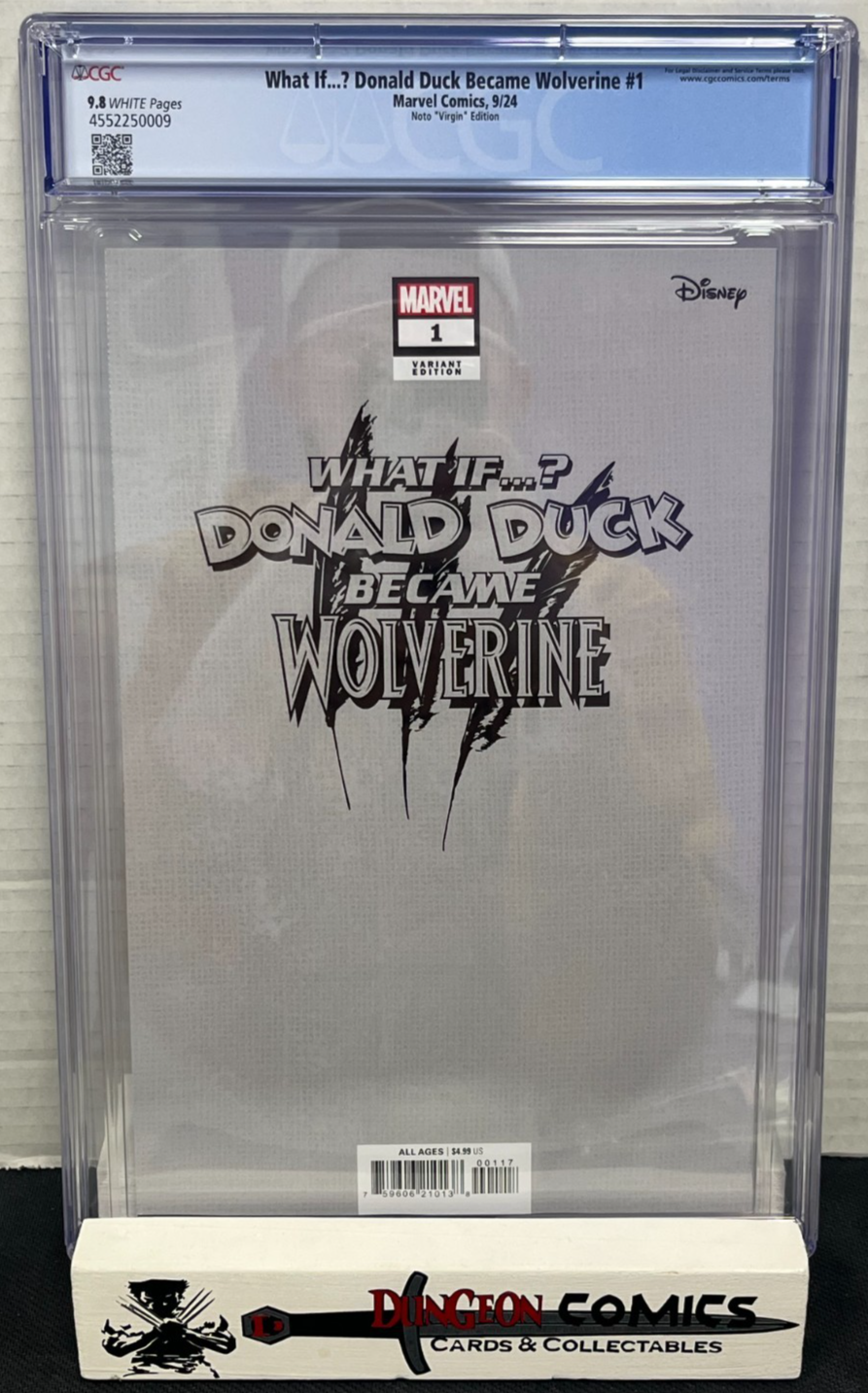 What if...? Donald Duck Became Wolverine # 1 Variant 1:50 Cover CGC 9.8 [GC30]