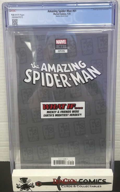 The Amazing Spider-Man # 61 B&W 1:100 Disney Variant CGC 9.6 Marvel 2025 [GC23]