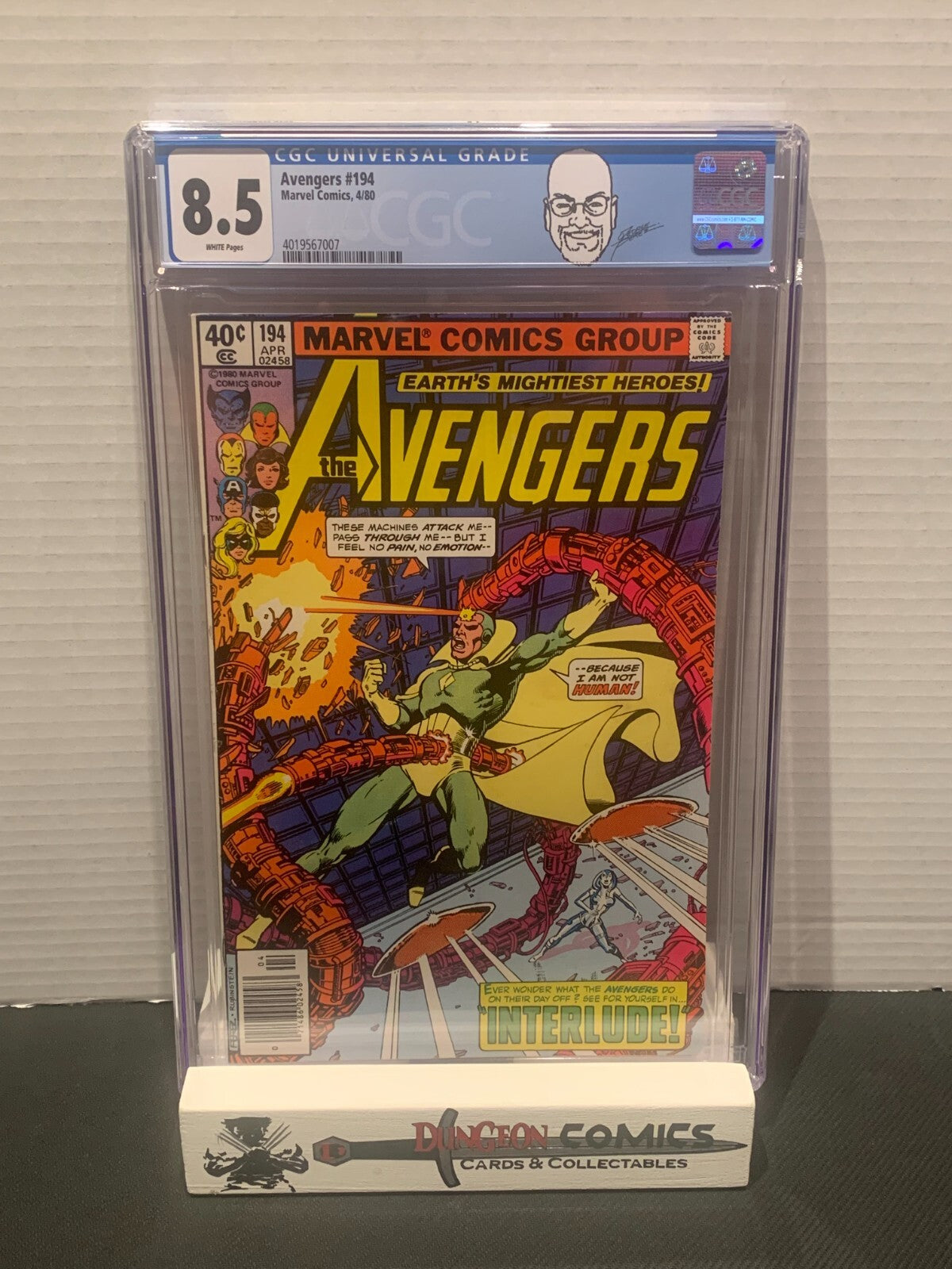Avengers # 194 CGC 8.5 Marvel 1980 George Perez Custom Label [GC11]