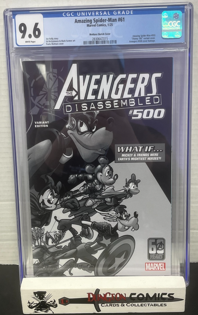 The Amazing Spider-Man # 61 B&W 1:100 Disney Variant CGC 9.6 Marvel 2025 [GC23]