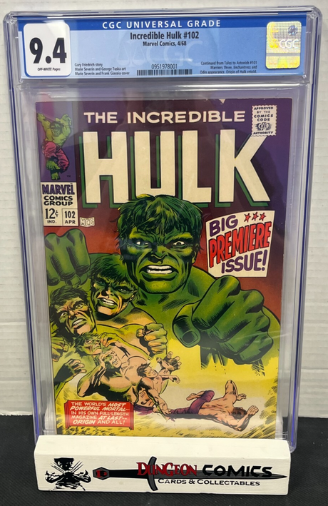 The Incredible Hulk # 102 CGC 9.4 Marvel 1968 Premiere Issue [CR]