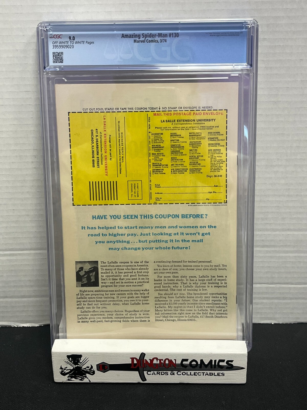 Amazing Spider-Man # 130 CGC 9.0 - 1st App of the Spidermobile Marvel 1974 [EM2]