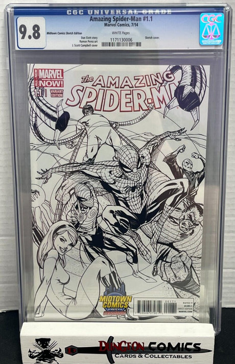 The Amazing Spider-Man # 1.1 Midtown Comics Sketch Variant CGC 9.8 2014 [GC20]