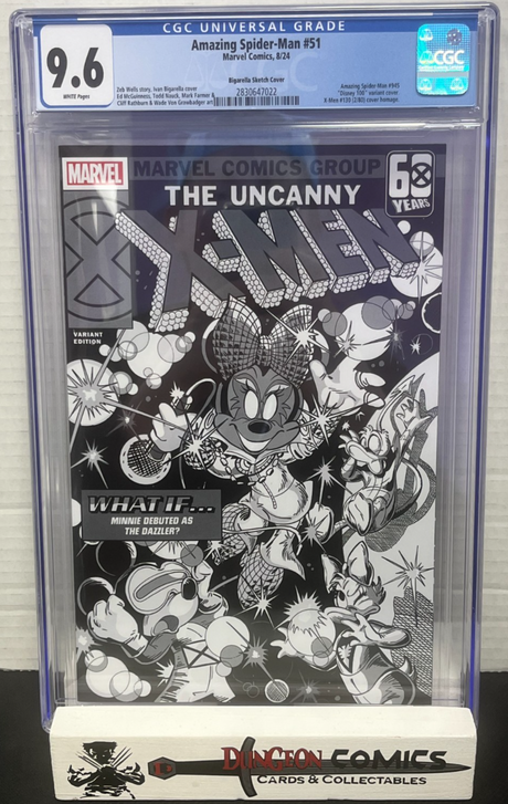 The Amazing Spider-Man # 51 B&W 1:100 Disney Variant CGC 9.6 Marvel 2024 [GC23]