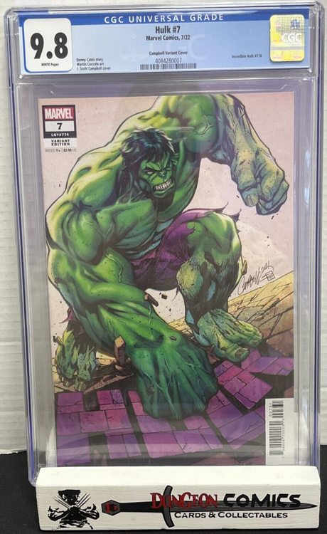 Hulk # 7 J.Scott Campbell Variant Cover CGC 9.8 Marvel 2022 [GC28]