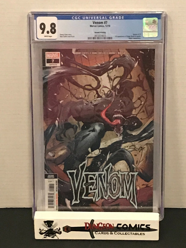 Venom # 7 2nd Print CGC 9.8 1st Cameo App of Dylan Brock Cates Stegman 