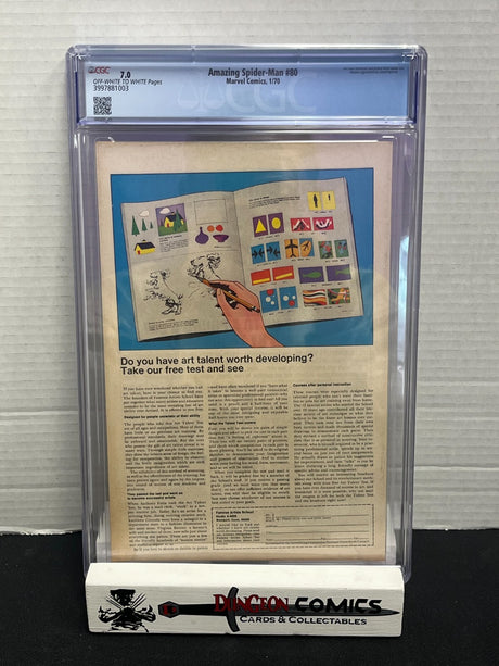 Amazing Spider-Man # 80 CGC 7.0 - Chameleon App Marvel 1970 [EM2]