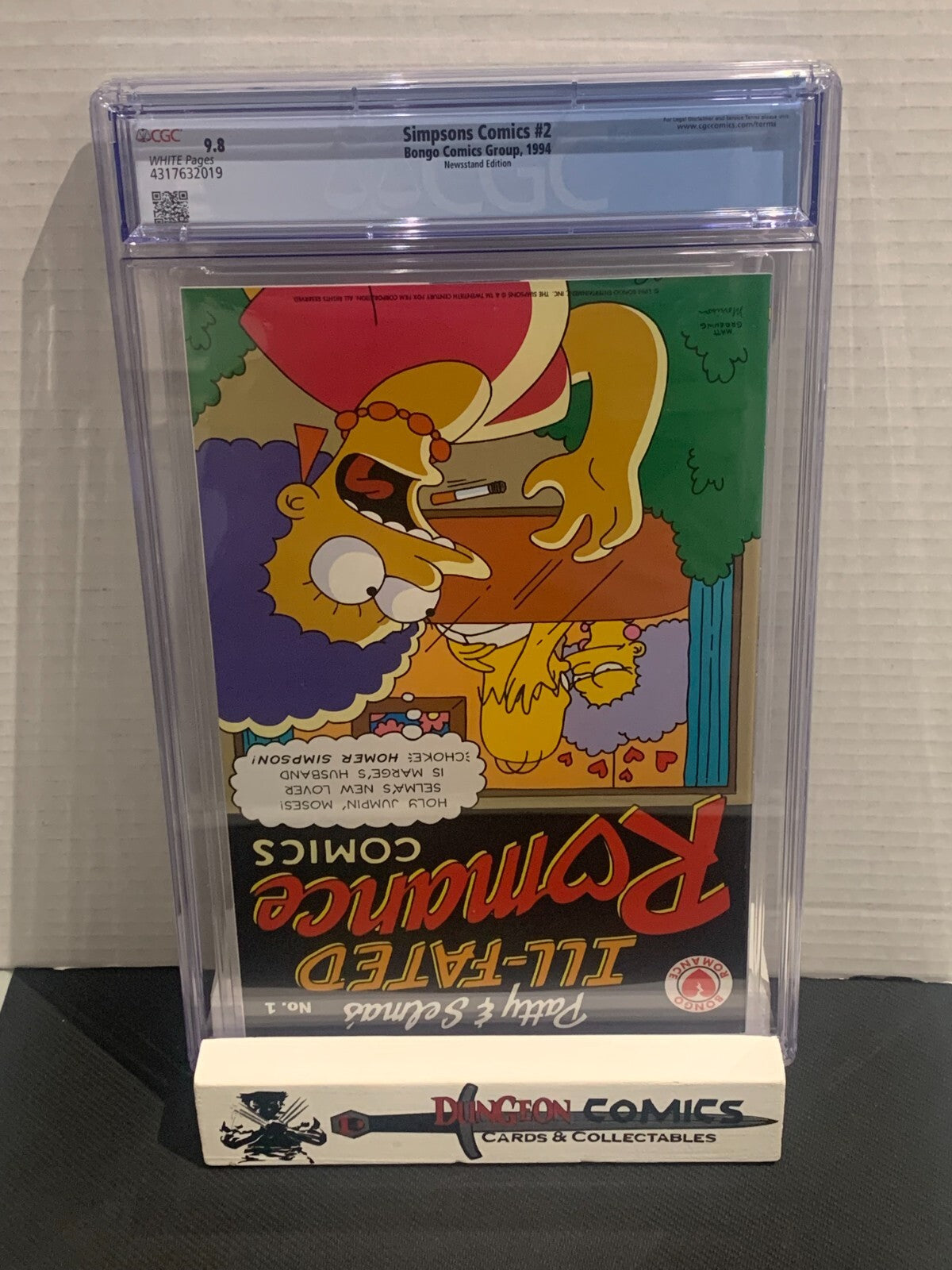 Simpsons Comics # 2 CGC 9.8 Newsstand Rare Sideshow Bob Bongo Comics 1994 [GC27]