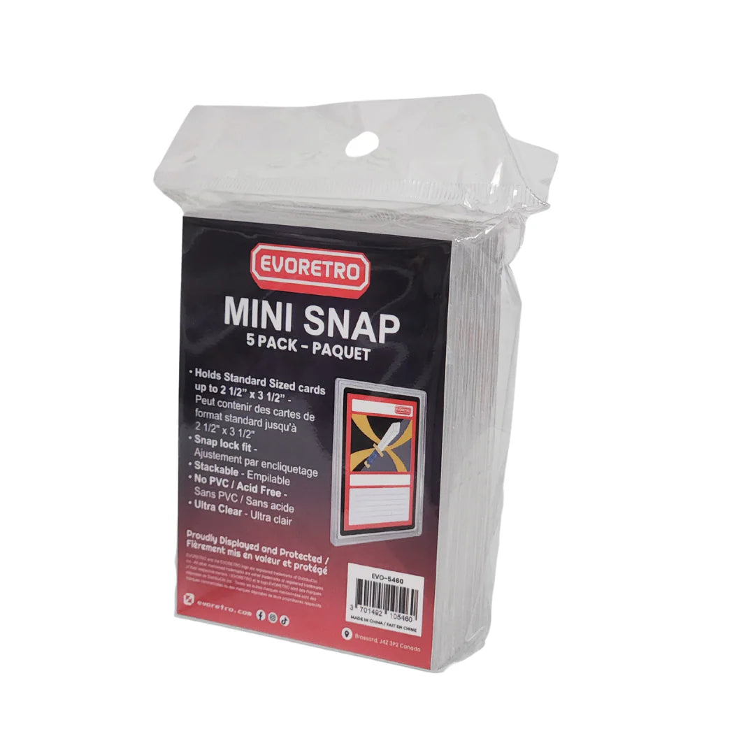 EVORETRO  -  MINI SNAP LOCK PLASTIC PROTECTOR, 5-PACK