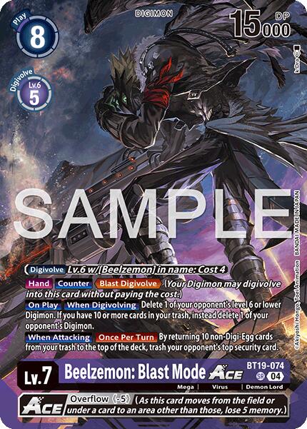 Beelzemon: Blast Mode ACE [BT19-074] (Limited Card Pack -Billion Bullet-) [Release Special Booster Ver.2.5 Promos]