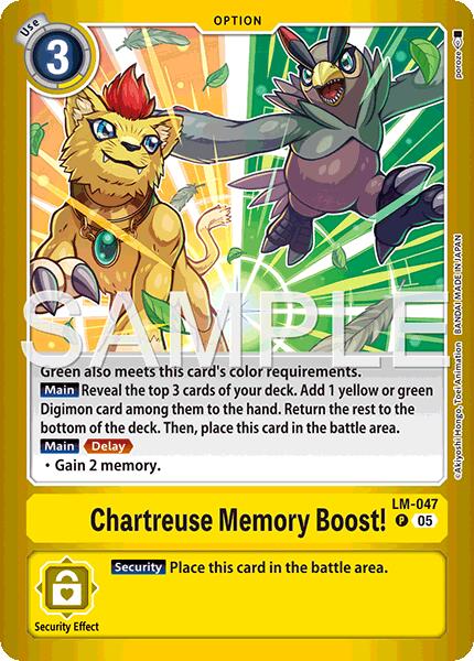 Chartreuse Memory Boost! [LM-047] (Limited Card Pack -Billion Bullet-) [Digimon LIBERATOR Promos]
