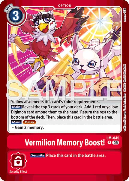 Vermillion Memory Boost! [LM-045] (Limited Card Pack -Billion Bullet-) [Digimon LIBERATOR Promos]