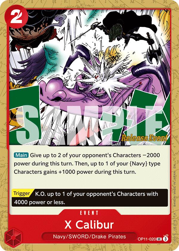 X Calibur [A Fist of Divine Speed Release Event Cards] OP11-020