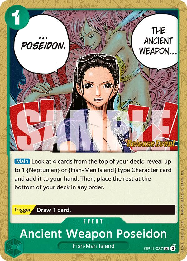 Ancient Weapon Poseidon [A Fist of Divine Speed Release Event Cards] OP11-037