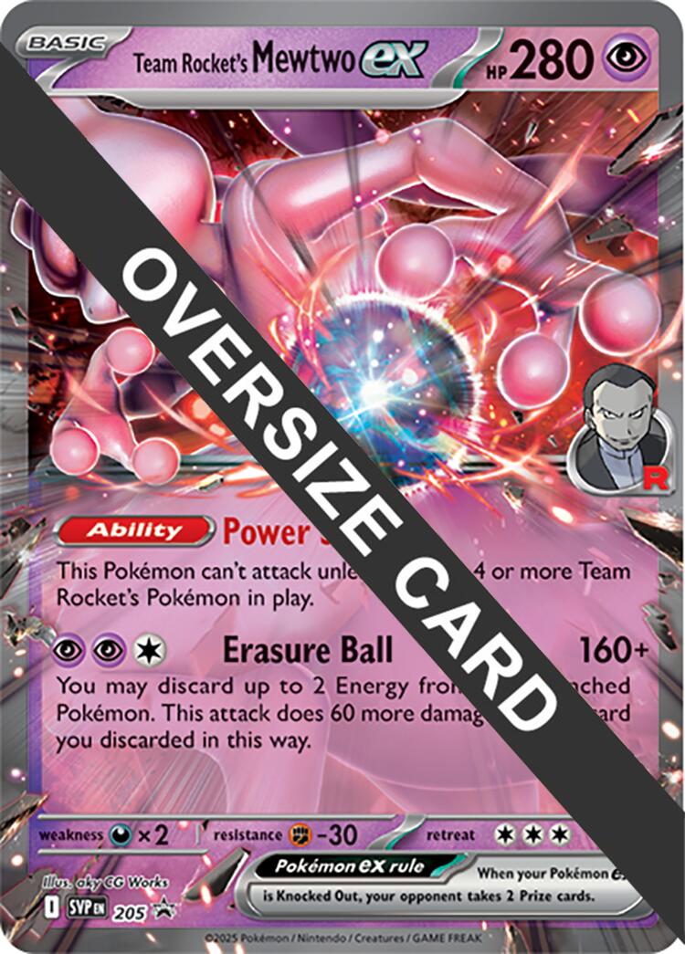 Team Rocket's Mewtwo ex (205) (Jumbo Card) [Scarlet & Violet: Black St Dungeon Comics & Cards Team Rocket's Mewtwo ex (205) (Jumbo Card) [Scarlet & Violet: Black St Dungeon Comics & Cards