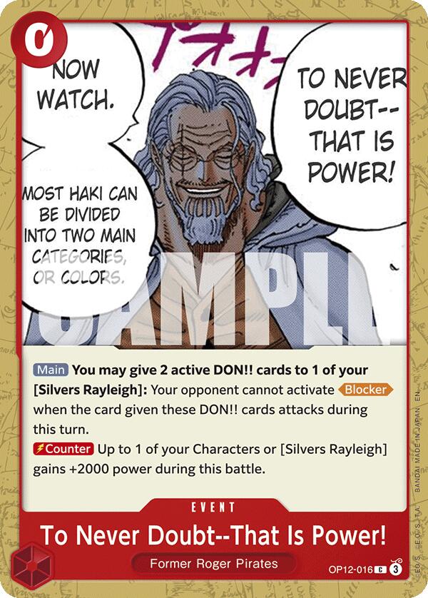 To Never Doubt--That Is Power! [Legacy of the Master] op12-016