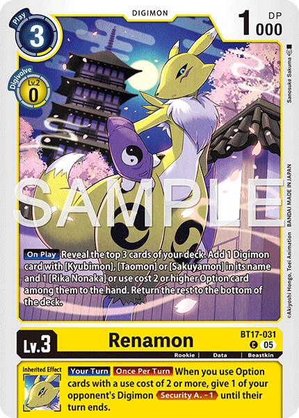 Renamon [BT17-031] (Foil) [Starter Deck: Amethyst Mandala Advanced Deck Set]