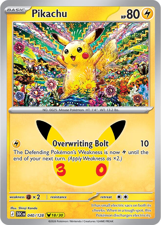 Pikachu (040/128) [Mega Evolution: 30th Celebration]
