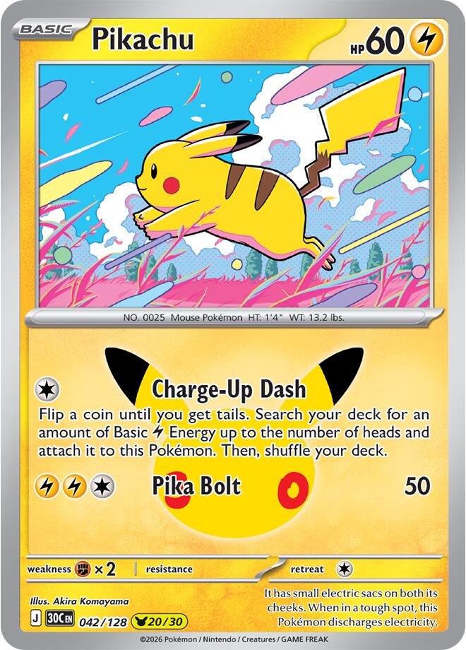 Pikachu (042/128) [Mega Evolution: 30th Celebration]