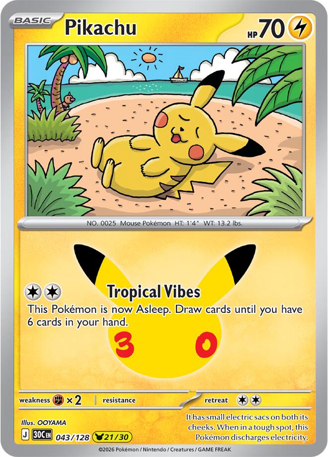 Pikachu (043/128) [Mega Evolution: 30th Celebration]