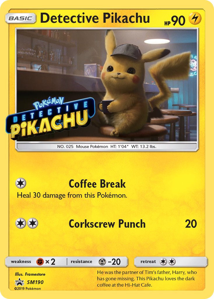 Detective Pikachu (SM190) (Stamped) [Sun & Moon: Black Star Promos] – Dungeon Comics & Cards