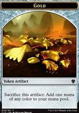 Gold // Cat Dragon Double-Sided Token [Commander 2017 Tokens]