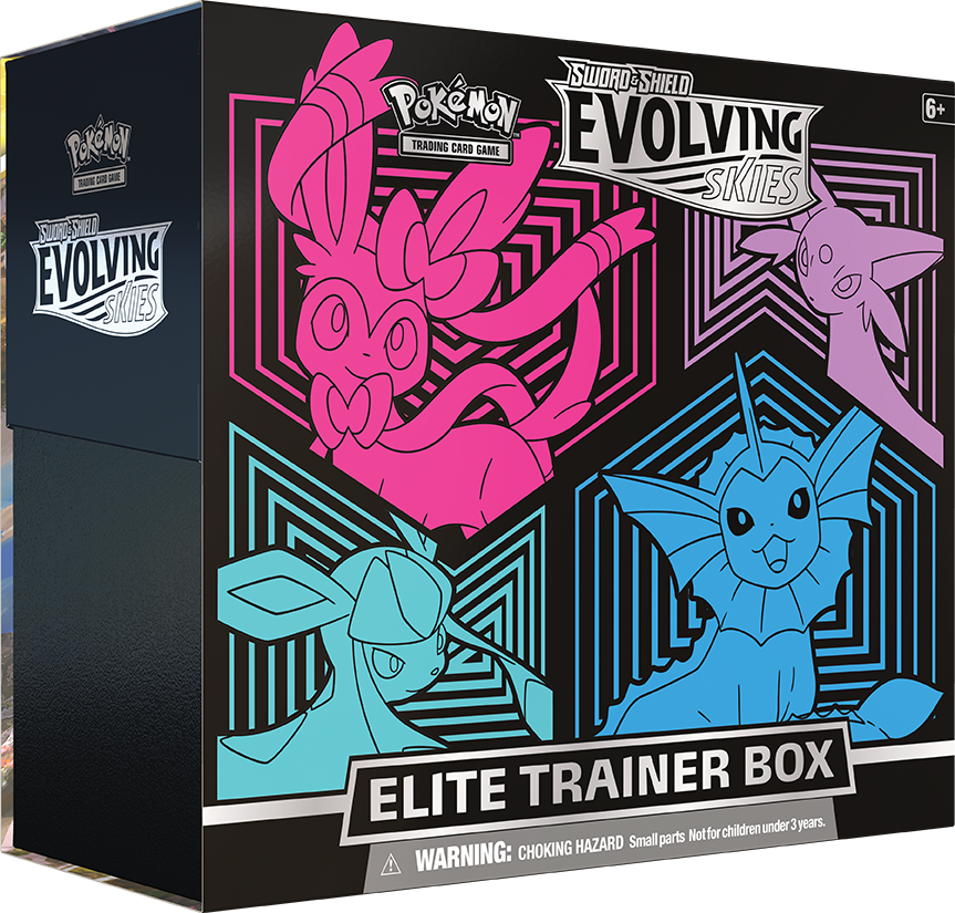 Pokemon - Sword & Shield: Evolving Skies - Elite Trainer Box (Glaceon/Vaporeon/Sylveon/Espeon)