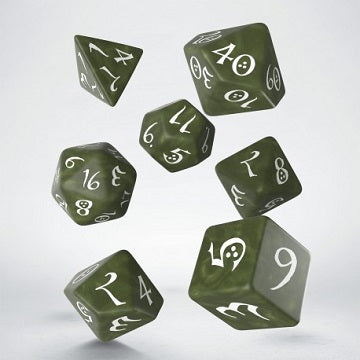CLASSIC RPG DICE SET: OLIVE/WHITE
