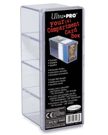 ULTRA PRO STORAGE BOX - 4 COMPARTMENT CLEAR