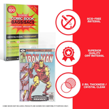 Evoretro - Regular Size Comic Bags (7" X 10.5") - 100CT - Crystal Clear/Transparent