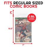 Evoretro - Regular Size Comic Bags (7" X 10.5") - 100CT - Crystal Clear/Transparent